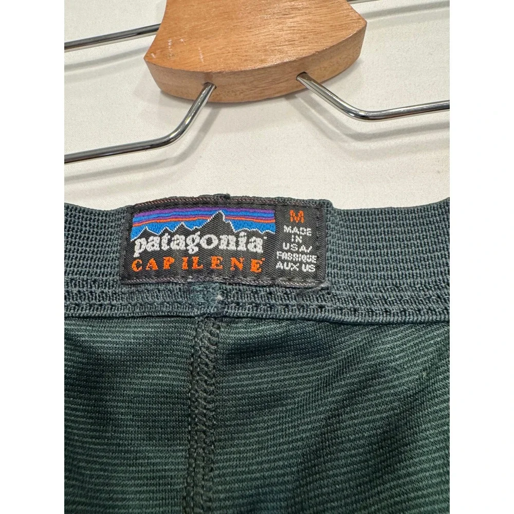 VTG Patagonia Capilene Thermal Base Layer Pants Medium Dark Green Made in USA